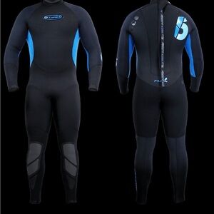 O'Three Men's Black and Blue Semi Dry Dive/ Snorkeling Suit